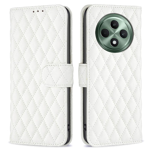 BINFEN COLOR BF Style-14 For Oppo Reno12 F 5G Wallet Case Rhombus PU Leather Phone Cover
