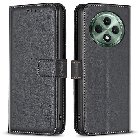 BINFEN COLOR BF17 For Oppo Reno12 F 5G Case Leather Phone Cover Wallet Stand