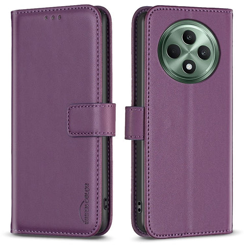 BINFEN COLOR BF17 For Oppo Reno12 F 5G Case Leather Phone Cover Wallet Stand