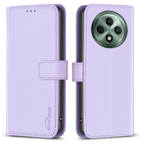 BINFEN COLOR BF17 For Oppo Reno12 F 5G Case Leather Phone Cover Wallet Stand