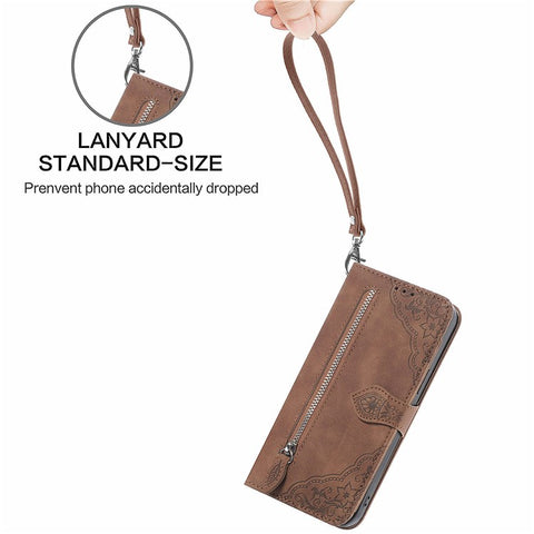 For OnePlus Nord N30 SE 5G Case Leather Floral Phone Cover Zipper Cash Pocket
