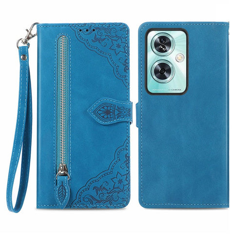 For OnePlus Nord N30 SE 5G Case Leather Floral Phone Cover Zipper Cash Pocket