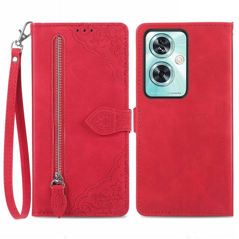 For OnePlus Nord N30 SE 5G Case Leather Floral Phone Cover Zipper Cash Pocket