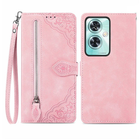 For OnePlus Nord N30 SE 5G Case Leather Floral Phone Cover Zipper Cash Pocket