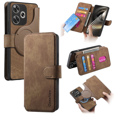 For Xiaomi Redmi Turbo 3 5G / Poco F6 5G Magnetic Case CASENEO Detachable Leather Phone Wallet Cover