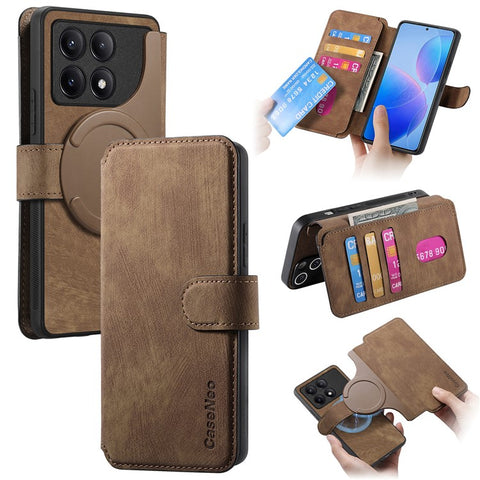 For Xiaomi Redmi K70 Pro 5G / K70 5G / Poco F6 Pro 5G Magnetic Case CASENEO Detachable Leather Phone Wallet Cover