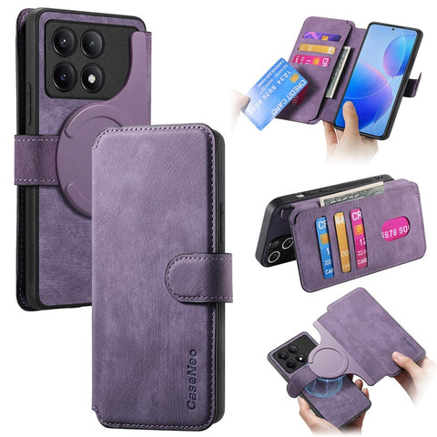 For Xiaomi Redmi K70 Pro 5G / K70 5G / Poco F6 Pro 5G Magnetic Case CASENEO Detachable Leather Phone Wallet Cover