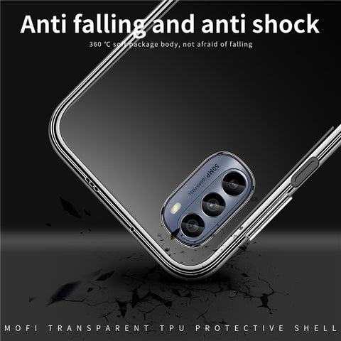 MOFI for Motorola Moto G62 5G Clear Case Shock Absorption TPU Anti-Scratch Back Cover