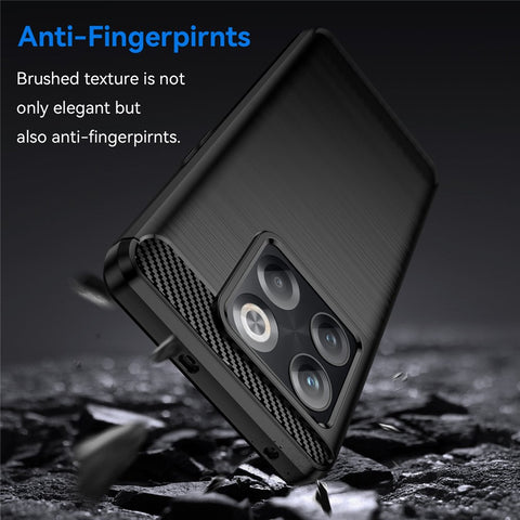 Carbon Fiber Texture Phone Case for OnePlus 10T 5G, Soft TPU Slim Fit Anti-dust Brushed Phone Cover