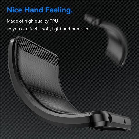 Carbon Fiber Texture Phone Case for OnePlus 10T 5G, Soft TPU Slim Fit Anti-dust Brushed Phone Cover