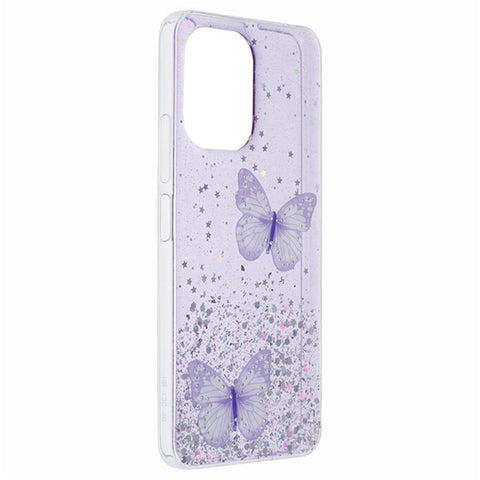 WANLONFENG AW Series for Xiaomi Redmi 13R 5G / 13C 4G / 5G / Poco C65 4G / M6 5G Case PVC Butterfly TPU Phone Cover with Screen Film