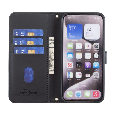 BINFEN COLOR for Motorola Edge 50 Pro 5G Case Square Grid Wallet Leather Flip Phone Cover