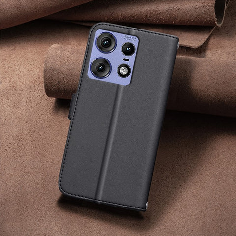 BINFEN COLOR for Motorola Edge 50 Pro 5G Case Square Grid Wallet Leather Flip Phone Cover