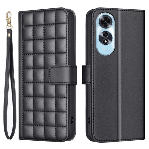 BINFEN COLOR for Oppo A60 4G Wallet Case PU Leather Square Grid Phone Cover