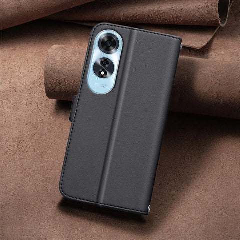 BINFEN COLOR for Oppo A60 4G Wallet Case PU Leather Square Grid Phone Cover