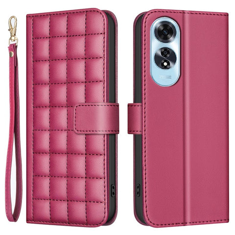 BINFEN COLOR for Oppo A60 4G Wallet Case PU Leather Square Grid Phone Cover
