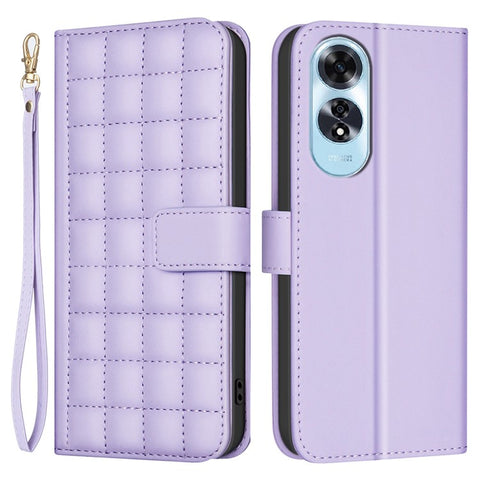 BINFEN COLOR for Oppo A60 4G Wallet Case PU Leather Square Grid Phone Cover