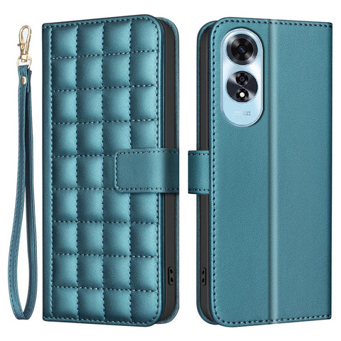 BINFEN COLOR for Oppo A60 4G Wallet Case PU Leather Square Grid Phone Cover
