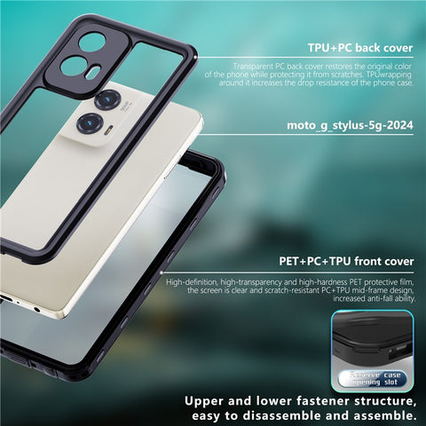 REDPEPPER A Series For Motorola Moto G Stylus 5G (2024) IP68 Phone Case Clear Back Waterproof Cover