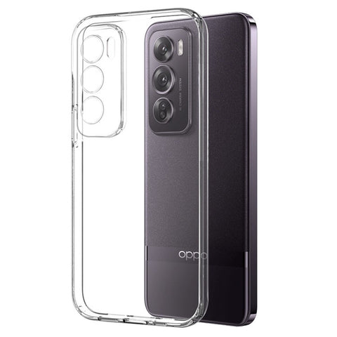 NORTHJO For Oppo Reno12 Pro 5G (Global) Case Clear Soft TPU Phone Cover with 3D Curved Screen Film
