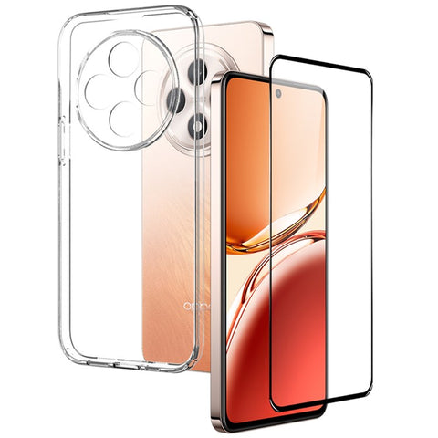 NORTHJO For Oppo Reno12 F 5G Clear Case TPU Phone Cover with Screen Protector
