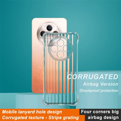 IMAK For Oppo Reno12 FS 5G / Reno12 F 5G TPU Case Corrugated Texture Airbag Phone Cover