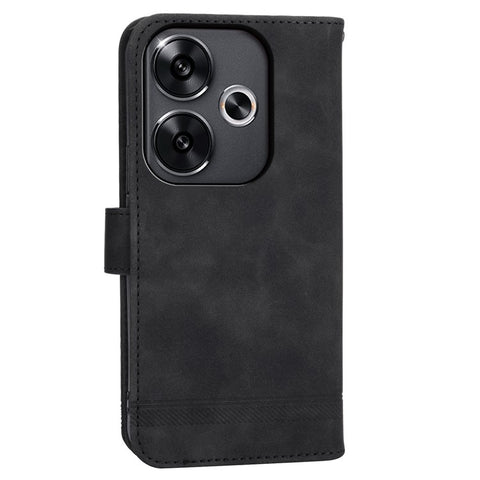 DIERFENG DF-03 For Xiaomi Redmi Turbo 3 5G / Poco F6 5G Leather Case Lines Imprint Wallet Phone Cover
