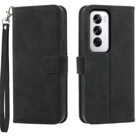 DIERFENG DF-03 For Oppo Reno12 5G (Global) Shockproof Case Leather Wallet Phone Cover