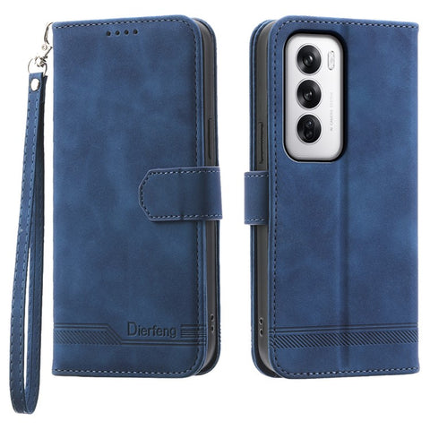 DIERFENG DF-03 For Oppo Reno12 5G (Global) Shockproof Case Leather Wallet Phone Cover