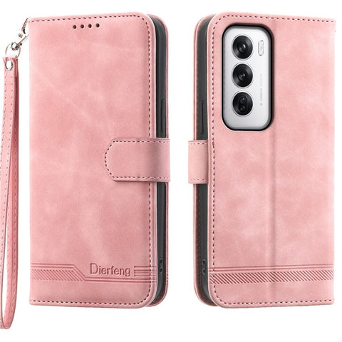 DIERFENG DF-03 For Oppo Reno12 5G (Global) Shockproof Case Leather Wallet Phone Cover