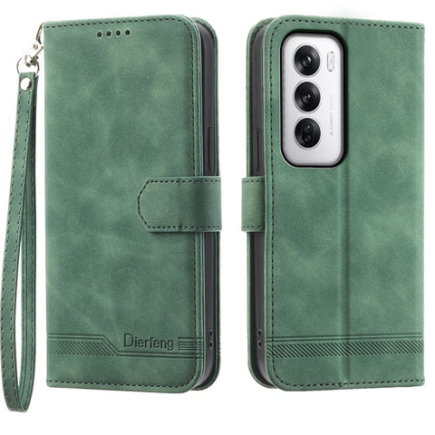 DIERFENG DF-03 For Oppo Reno12 5G (Global) Shockproof Case Leather Wallet Phone Cover