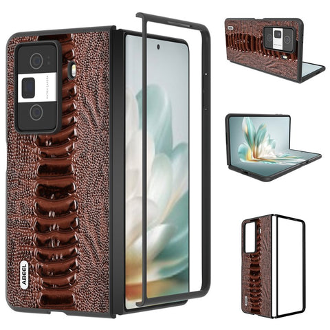 ABEEL For Honor Magic Vs3 5G Case Crocodile Texture Genuine Cow Leather Back Cover