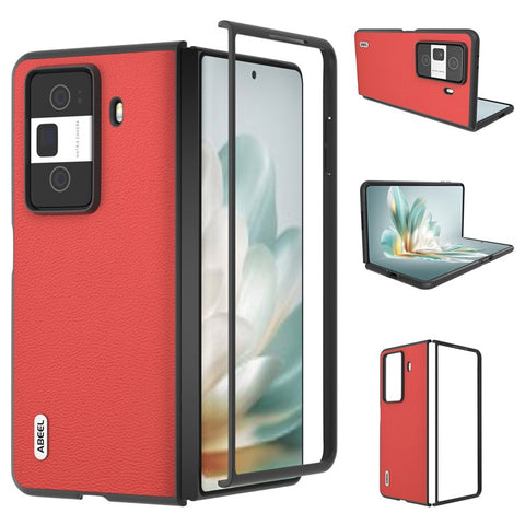 ABEEL For Honor Magic Vs3 5G Case Genuine Cow Leather Hard PC Phone Back Cover