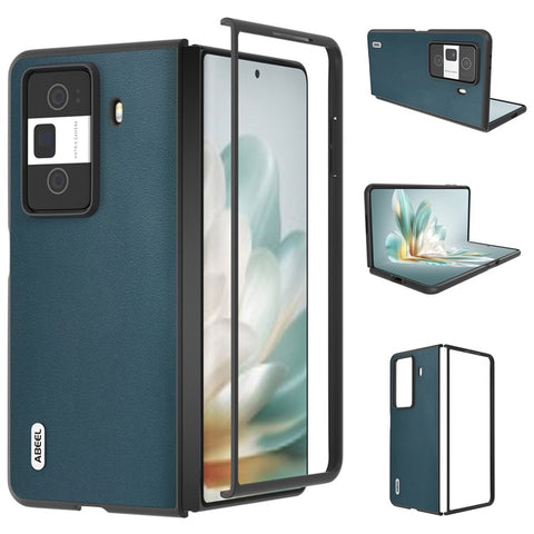 ABEEL For Honor Magic Vs3 5G Case Genuine Cow Leather Coated Hard PC Phone Cover