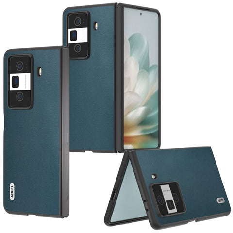 ABEEL For Honor Magic Vs3 5G Case Genuine Cow Leather Coated Hard PC Phone Cover
