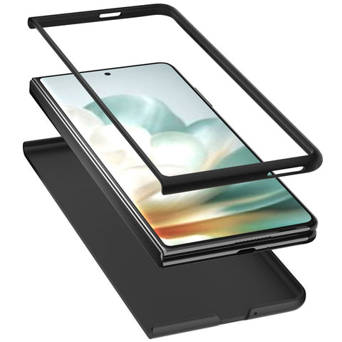 ABEEL For Honor Magic Vs3 5G Case Genuine Cow Leather Coated Hard PC Phone Cover