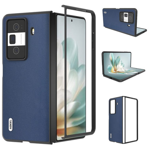 ABEEL For Honor Magic Vs3 5G Case Genuine Cow Leather Coated Hard PC Phone Cover
