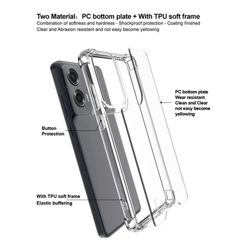IMAK For Motorola Moto G Stylus 5G (2024) Case Airbag Corners PC+TPU Clear Phone Cover