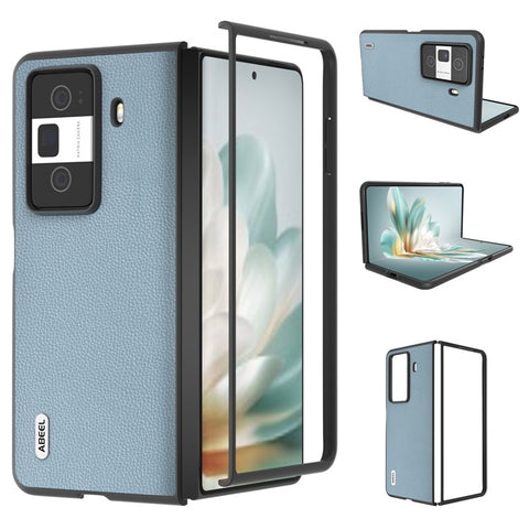 ABEEL For Honor Magic Vs3 5G Case Litchi Texture Genuine Cow Leather+PC Phone Cover