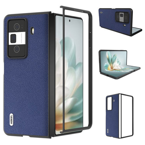 ABEEL For Honor Magic Vs3 5G Case Litchi Texture Genuine Cow Leather+PC Phone Cover