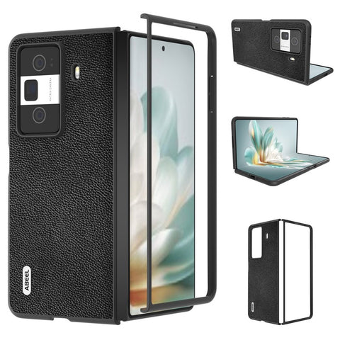 ABEEL For Honor Magic Vs3 5G Case Litchi Texture Genuine Cow Leather+PC Phone Cover
