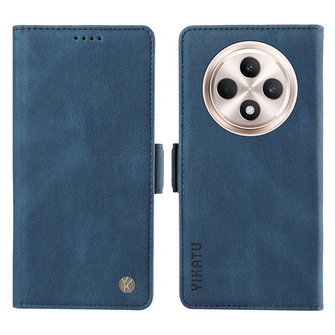 YIKATU YK-005 For Oppo Reno12 F 4G Case PU Leather Skin-touch Phone Cover Folding Stand