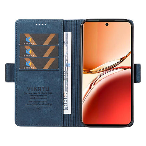 YIKATU YK-005 For Oppo Reno12 F 4G Case PU Leather Skin-touch Phone Cover Folding Stand