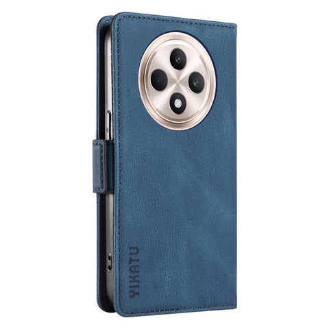 YIKATU YK-005 For Oppo Reno12 F 4G Case PU Leather Skin-touch Phone Cover Folding Stand