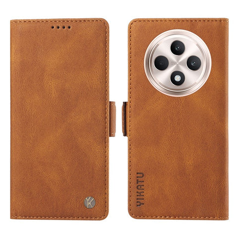 YIKATU YK-005 For Oppo Reno12 F 4G Case PU Leather Skin-touch Phone Cover Folding Stand