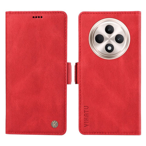 YIKATU YK-005 For Oppo Reno12 F 4G Case PU Leather Skin-touch Phone Cover Folding Stand