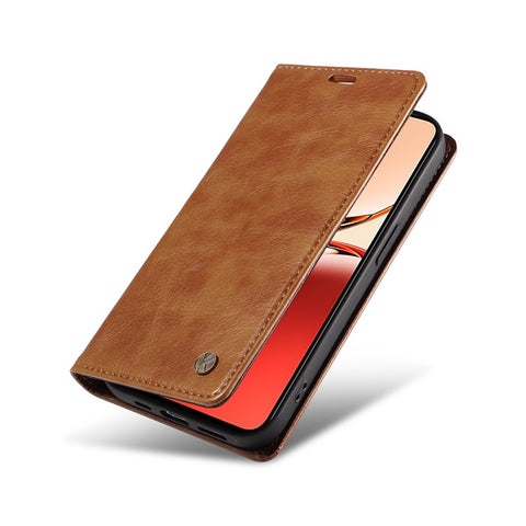YIKATU YK-006 For Oppo Reno12 F 4G Case Wallet Litchi Grain Leather Phone Cover Magnetic Auto-absorbed