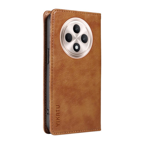 YIKATU YK-006 For Oppo Reno12 F 4G Case Wallet Litchi Grain Leather Phone Cover Magnetic Auto-absorbed