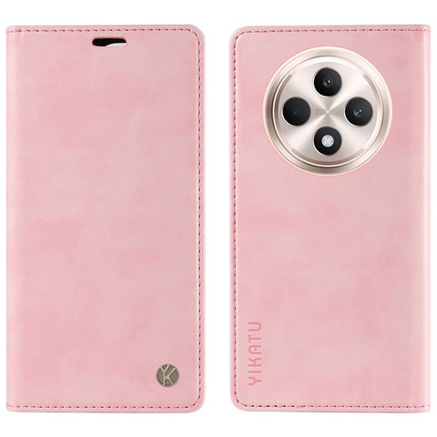 YIKATU YK-006 For Oppo Reno12 F 4G Case Wallet Litchi Grain Leather Phone Cover Magnetic Auto-absorbed