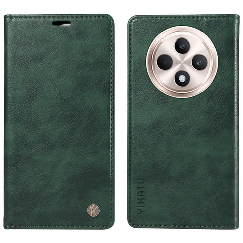 YIKATU YK-006 For Oppo Reno12 F 4G Case Wallet Litchi Grain Leather Phone Cover Magnetic Auto-absorbed
